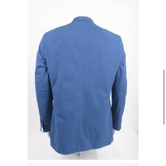 Crown & Ivy Mens Suit Coat Blazer Sport Coat Size 46L Blue Cotton Blend - Picture 4 of 8